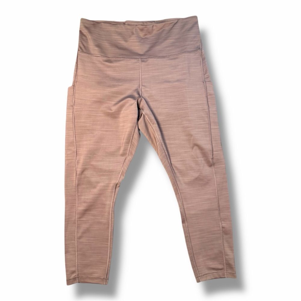 Athleta Ultimate Stash Pocket 7/8 Tights Leggings Size 1X Brown/Mauve Space Dye